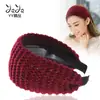 Diadema de ala ancha al por mayor transfronteriza versión coreana para otoño e invierno clip de pelo de lana popular en línea diadema de punto elegante horquilla joya diadema