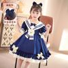 Vestido Lolita Princesa Infantil Roupa de Performance para Meninas Verão 2026 Novo Estilo Estilo Academia Lindo Vestido para Meninas Pequenas