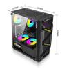 Chasis para juegos de deportes electrónicos ATX Lone Brave, torre central, lateral de vidrio templado transparente, 6 posiciones de ventilador, puede caminar hacia atrás