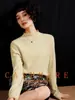 Suéter sin costuras Shima Sei Tejido de cachemir para bebé Ropa de punto para mujer Cuello alto con borde enrollado Lana Holgado Capa interior Camiseta básica