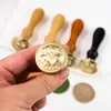 Sello de Lacre de Fuego, Etiqueta de Cera de Fuego, Sello de Mango de Madera Personalizado Moderno y Romántico, Cabeza de Cobre Sólido, Sello de Lacre de Fuego para Invitaciones de Boda