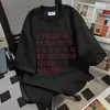 Camiseta de Manga Curta com Estampa de Letras Nova para Verão 2025 para Mulheres em Branco e Cinza, Top Casual Soltinho Resistente para Casais e para o Dia a Dia