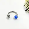 Anillo para la nariz de tres garras de aleación de titanio F136 punta cónica Aobao aro de herradura de titanio G23 barra C clavo de nariz de circonita joyería para perforaciones de labio