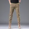 Pantalones Casuales de Algodón Puro Estilo Nuevo 2026 para Hombre, Primavera y Verano, Ajuste Delgado Recto Moderno Versátil Elásticos Largos para Hombre