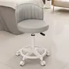 Taburete giratorio de altura ajustable con ruedas, taburete redondo con respaldo, silla de maquillaje, taburete de peluquería, taburete de tocador, tocador