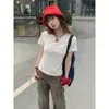 Preço Real # Nova Camiseta Rosa de Algodão Puro Bordada Estilo Chinês Nacional Manga Curta para Mulheres Verão Top de Verão