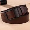 Cinto Masculino Novo Couro Genuíno Fivela de Pino Negócios Casual Couro de Vaca Cinto Masculino Moderno Simples Jovem e de Meia Idade Cinto para Calças Masculino