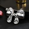 Broche de abrigo con lazo brillante, elegante, exquisito y atmosférico, con luz antideslizamiento, accesorio francés de lujo