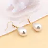Brincos de pérola oval com pingente de gota d'água Amazon AliExpress brincos de noiva