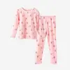 Ropa y Pantalones de Otoño para Bebé, Algodón Puro, Clase A, Conjunto de Capa Base para Niñas, Pijamas Ajustados para Niños, Ropa y Pantalones de Algodón Lycra para Niñas