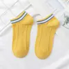 Calcetines mujer cortos absorbentes de sudor desodorantes verano finos transpirables lindos japoneses tobilleros bajos ins de moda calcetines de tobillo a rayas