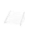 Caja de almacenamiento transparente, exhibidor de insignias, accesorios de escritorio, estante de almacenamiento de varios niveles, estante de almacenamiento en forma de escalera, estilo escalonado
