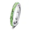 Joyería Popular Europea y Americana de Acero de Titanio, Anillos Coloridos Completos de Diamante, Acero Inoxidable al por Mayor Estilos Populares para Hombres y Mujeres, Anillos de Pareja