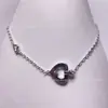 Pulsera Hueca con Forma de Corazón de Fred con Diamantes, Doble Corazón V Chapada en Oro Simple Versátil Joyería de Nicho Regalo para Novia