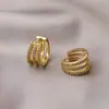 Brincos de Agulha Prata para Mulheres, Brincos de Luxo Leve de Alta Qualidade com Senso de Design, Ear Cuffs de Nicho, Brincos de Argola Exagerados para Rostos Quadrados e Redondos, Argolas Lisas Estilo Francês