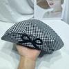 Boina con lazo a cuadros de moda coreana para niños, primavera y verano, estilo informal, para pintores, antiedad y celebridades de Internet, octogonal, Belle Cap