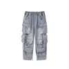 Ropa Moderna Infantil de Street Dance Niños y Niñas Marca Moderna Conjunto de Camisa de Béisbol de Manga Corta Atuendo Genial de Hip-Hop para Niños
