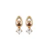 Pendientes de Gota de Agua Brillantes, Estilo Japonés y Coreano, con un Diseño Móvil, Nuevo Modelo de Primavera, Pendientes de Circonita de Gota de Lluvia Mini Brillantes para Mujer