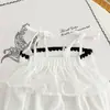 Roupas de Verão Estilo Coreano para Bebê Feminino Super Estilo Estrangeiro Fresco Pequeno Alça de Espaguete Bolsa Triangular Hacky Roupa de Fart Fina