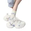 Zapatos de Papá Mariposa Blancos y Azules para Niñas, Nueva Moda Versátiles Ligeros para Estudiantes Primavera 2026, Tenis de Suela Gruesa