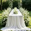 Toalha de Mesa para Casamento ao Ar Livre 2026 Novo Estilo Luxo Leve Sensação de Alto Padrão Branco Puro Mesa de Sobremesas Mesa de Exposição Especial Toalha de Mesa Retangular