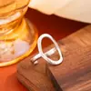 Anillos Abiertos de Acero Inoxidable Transfronterizos, Anillos Ajustables de Acero de Titanio que No se Desvanecen, Anillos Prensados en Aceite, Joyería de Mano al por Mayor
