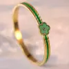 Pulsera de Trébol de Cuatro Hojas Pulsera de Acero Inoxidable para Mujer Pulsera de Acero de Titanio Color Dorado con Diamantes Estilo Blanco y Negro Joyería Que No Se Desvanece Transfronterizo