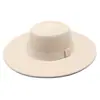 Sombrero de Copa Cúpula Convexa de Cinta Cuadrada Vintage Británico Sombrero de Fieltro de Lana de Color Sólido Sombrero de Copa Jazz para Hombre y Mujer Otoño e Invierno