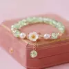 Nuevo pulsera de cristal con flor caliente femenina cristal rosa Flor de Sol pulsera para hermanas amigas estudiante pulsera Margarita