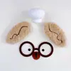 Lindo y Suave Gatito con Gafas Decoración DIY Sombrero de Conejo Accesorios Accesorios para Ropa Sombrero de Chef Orejas de Conejo