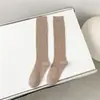 Calcetines de otoño e invierno para mujer, calcetines de pierna de punto de doble aguja, calcetines de rodilla de moda, calcetines de color liso, calcetines largos casuales para niños