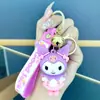 Chaveiro super fofo novo do desenho animado Kulomi japonês, boneca tridimensional, pingente Melody, pequenos enfeites para chave de carro, bolsa