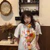 Camiseta Blanca de Puro Algodón de Manga Corta para Mujer, Marca de Moda Estilo Americano, Diseño de Verano, Estilo Nicho, Versátil, Corte Holgado, Top de Media Manga