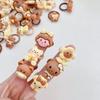 Cor de curry de leite para crianças polegar círculo cabeça corda bonito urso de flor meninas faixa de cabelo menina faixa de cabelo acessórios para o cabelo