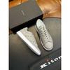 Zapatos Blancos Casuales con Cordones, Redondos, de Cuero Genuino, Bloques de Color, Cómodos y Transpirables, Listos para Envíos Transfronterizos, para Hombre