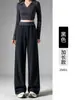 Calça de Moletom Esportiva Cinza Mu Dong Rong Feminina Outono 2026 Nova Cintura Alta Perna Reta Versão para Pessoas Baixas Calça de Perna Larga