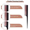 Venta Caliente de Amazon Peine de Cola Puntiaguda Peine para Rizos Peine para Marcar el Cabello Peine de Plástico para Peinar el Cabello en Rizos Peine de Plástico para Separar el Cabello