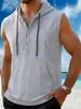 Chal de Verano con Capucha sin Mangas de Color Sólido Holgado Casual Estilo Nuevo Americano para Hombre Transfronterizo Amazon