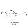 Gafas de miopía artísticas retro personalizadas de estilo coreano con montura cuadrada y moderna, gafas de metal con protección contra la luz azul.