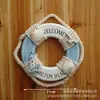 Anillo inflable decorativo de madera mediterránea Boya Salvavidas Tienda de Bares Colgante para pared de fondo de ventana de casa