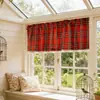 En Stock Cortinas Cortas Cuadros Estilo Bohemio Transfronterizas con Borde de Algodón, Media Cortina, Cortinas para Ventanas Pequeñas, Comercio Exterior de Amazon