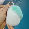 Piel de Conejo Sintética [Sin Diseño de Pera] Colgante Llavero de Coche Pera de Pato Estilo Ins Bola de Pelo Decoración de Mochila Regalo