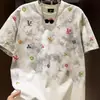 Camiseta Suelta de Moda Tie-Dye de Alta Gama con Cuello Redondo, Nueva de Verano 2026, Jacquard de Manga Corta, Marca de Lujo Ligero de Moda para Hombre