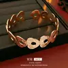 Pulsera Abierta de Metal con Patrón Hueco en Forma de Corazón, Moda Retro Europea y Americana, Pulsera Sencilla, Joyería de Estilo Minimalista con Personalidad para Mujeres