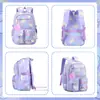 Nova Mochila Escolar Transfronteiriça para Meninas do Ensino Fundamental e Médio, Mochila Leve e Redutora de Carga, Conjunto de Três Peças para Estudantes, Mochila, Amazon