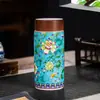 Fabricantes de origem de caneca térmica de cerâmica Jingdezhen caneca térmica de porcelana azul e branca copo de bolha copo de saúde logotipo
