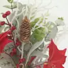 Amazon Transfronterizo Navidad Ramo Artificial Ramo de Flor de Pascua Flores Navideñas Artificiales de Terciopelo Decoración del Hogar Flores Decorativas