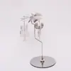 Exquisito Regalo Acero Inoxidable Vela de Aromaterapia Bandeja Redonda Delgada 9.5cm Adorno de Navidad Portavelas de Linterna Giratoria