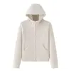 Chamarra Cardigan Deportiva con Capucha y Cierre H268 para Mujer, Nuevo Estilo Otoño e Invierno, Forro Polar y Engrosada, Sudadera Casual de Manga Larga para Exteriores