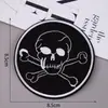 Gran Venta Procesamiento Calavera Bordado Pegatinas de Tela Estilo Punk Accesorios para Ropa Insignias Bordadas por Computadora Parches Pegatinas Accesorios de Joyería